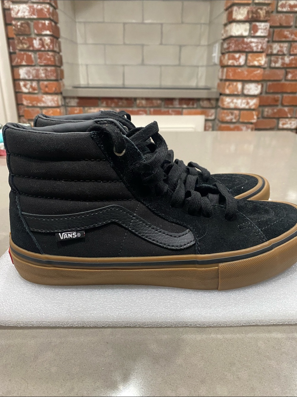 NEW black vans high top pro sneakers mens size 9.5 womens 10 gum soles